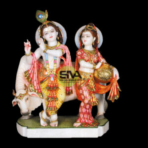 4 Feet Statue of Radha Krishna with cow