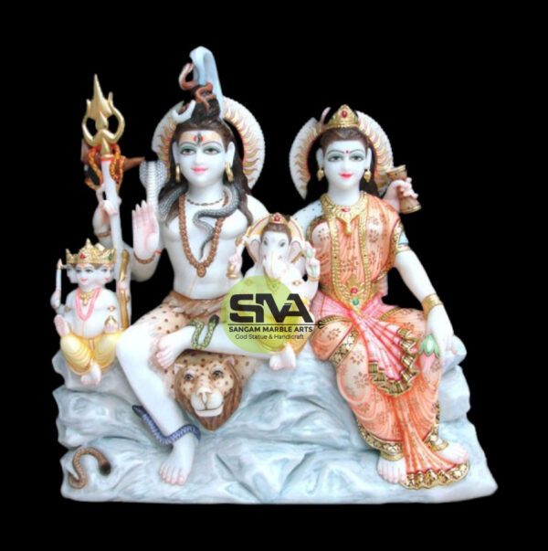 Marble Shiv Parivar Statue