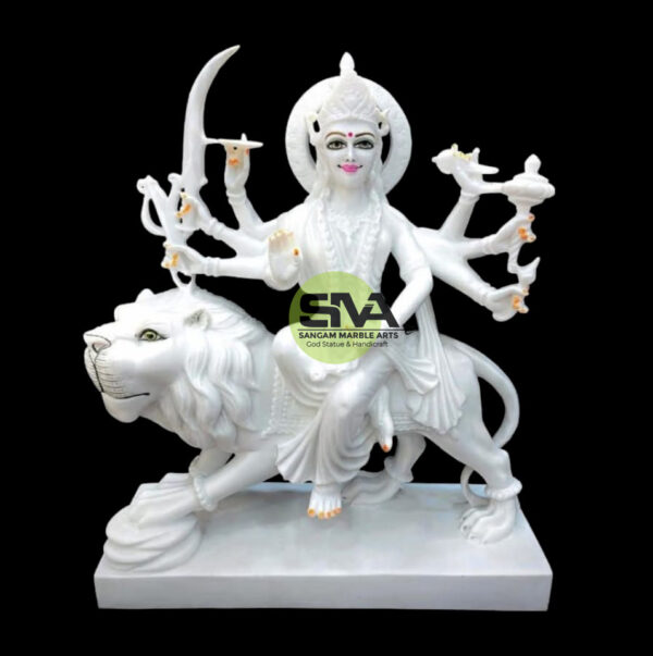White Marble Durga Maa Statue
