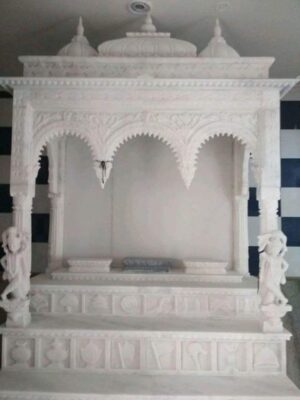 Polished Outdoor White Marble Temple For Home