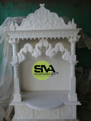 Square Traditional White Marble Temple