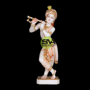 White Marble Statue of Krishna