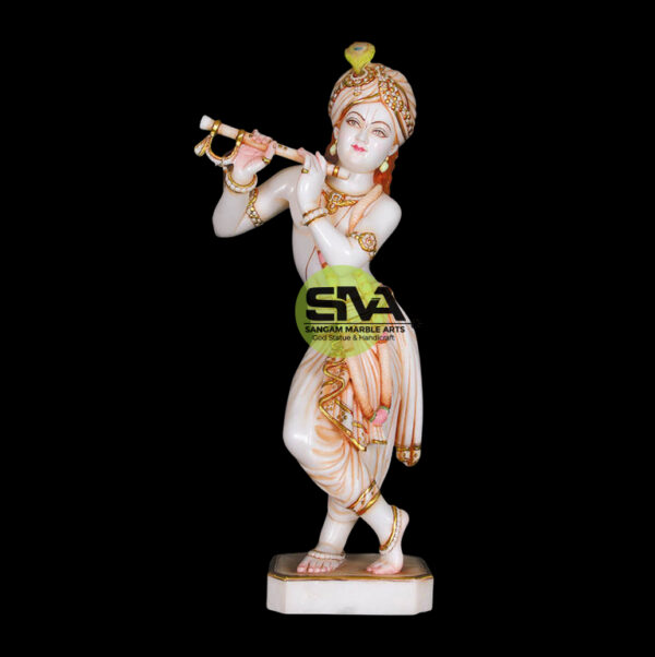 White Marble Statue of Krishna