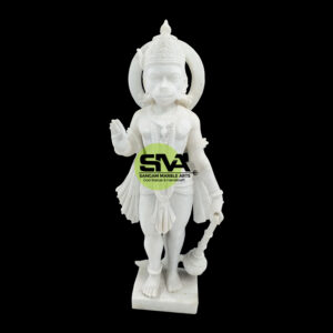 White Marble Hanuman Ji Murti