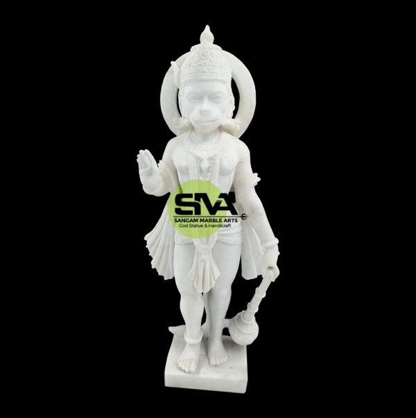 White Marble Hanuman Ji Murti
