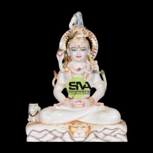 White Painted God shiv marble statue